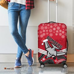 Essendon Football Christmas Luggage Cover Merry Xmas Mix Aboriginal Art