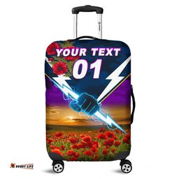 Custom Personalised Melbourne Storm ANZAC Luggage Cover Poppy Flowers Vibes