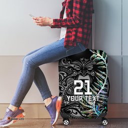 Custom New Zealand Rugby Luggage Cover NZ Black Fern Champions History With Papua Shell