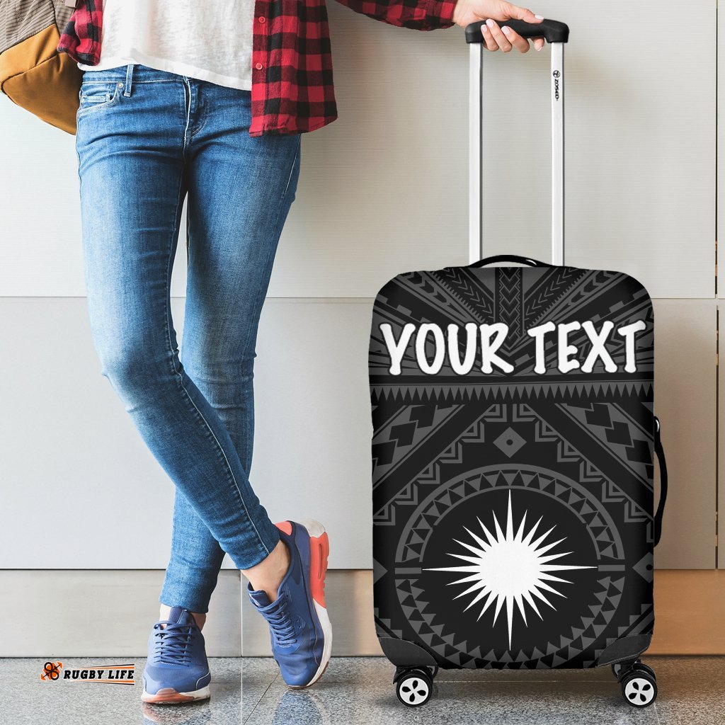 Marshall Personalised Luggage Covers Marshall Seal With Polynesian Tattoo Style Black