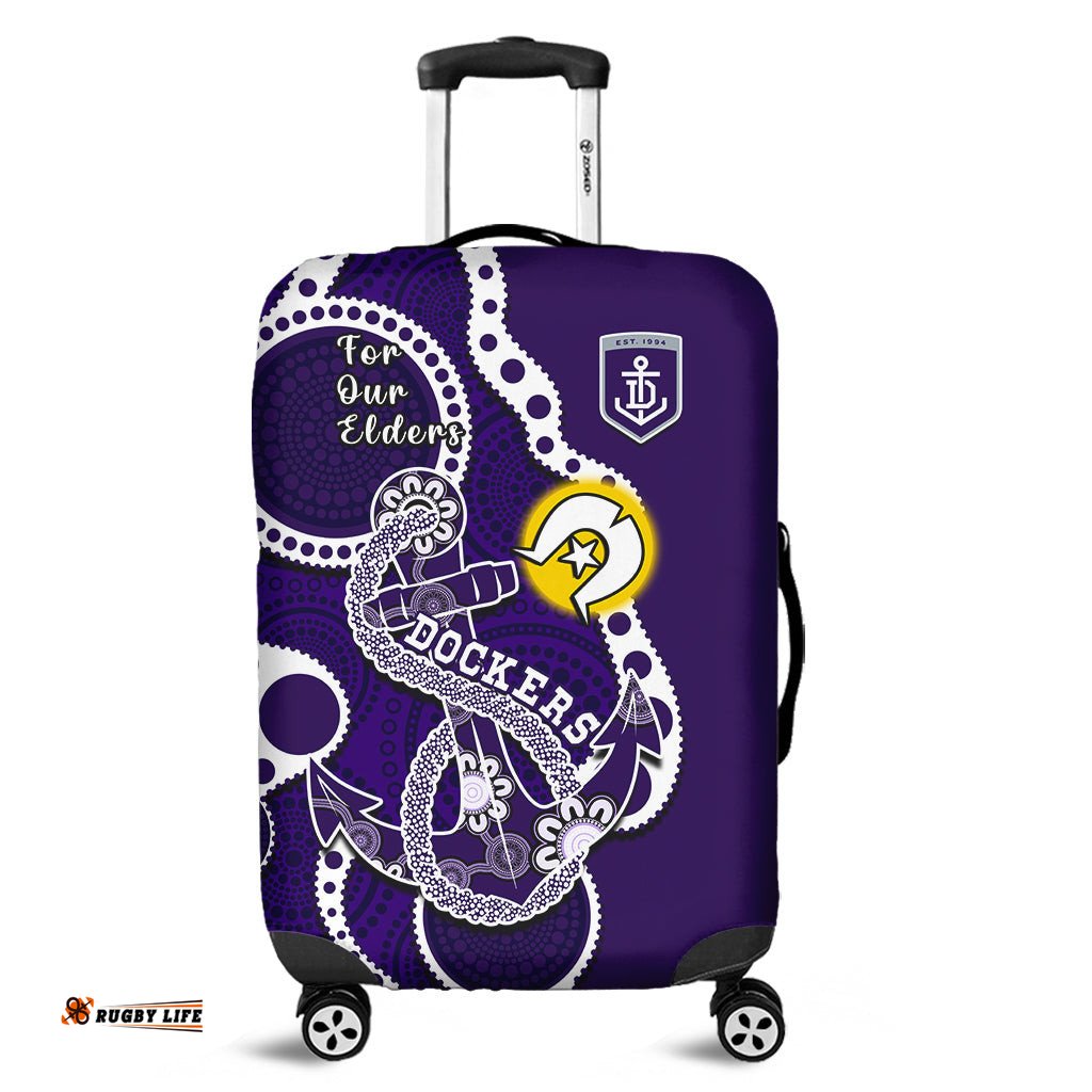 Fremantle Football NAIDOC Luggage Cover Dockers For Our Elders Indigenous Art