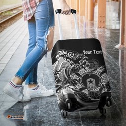 Custom Aboriginal Luggage Covers, Torres Strait Islands in Wave Black