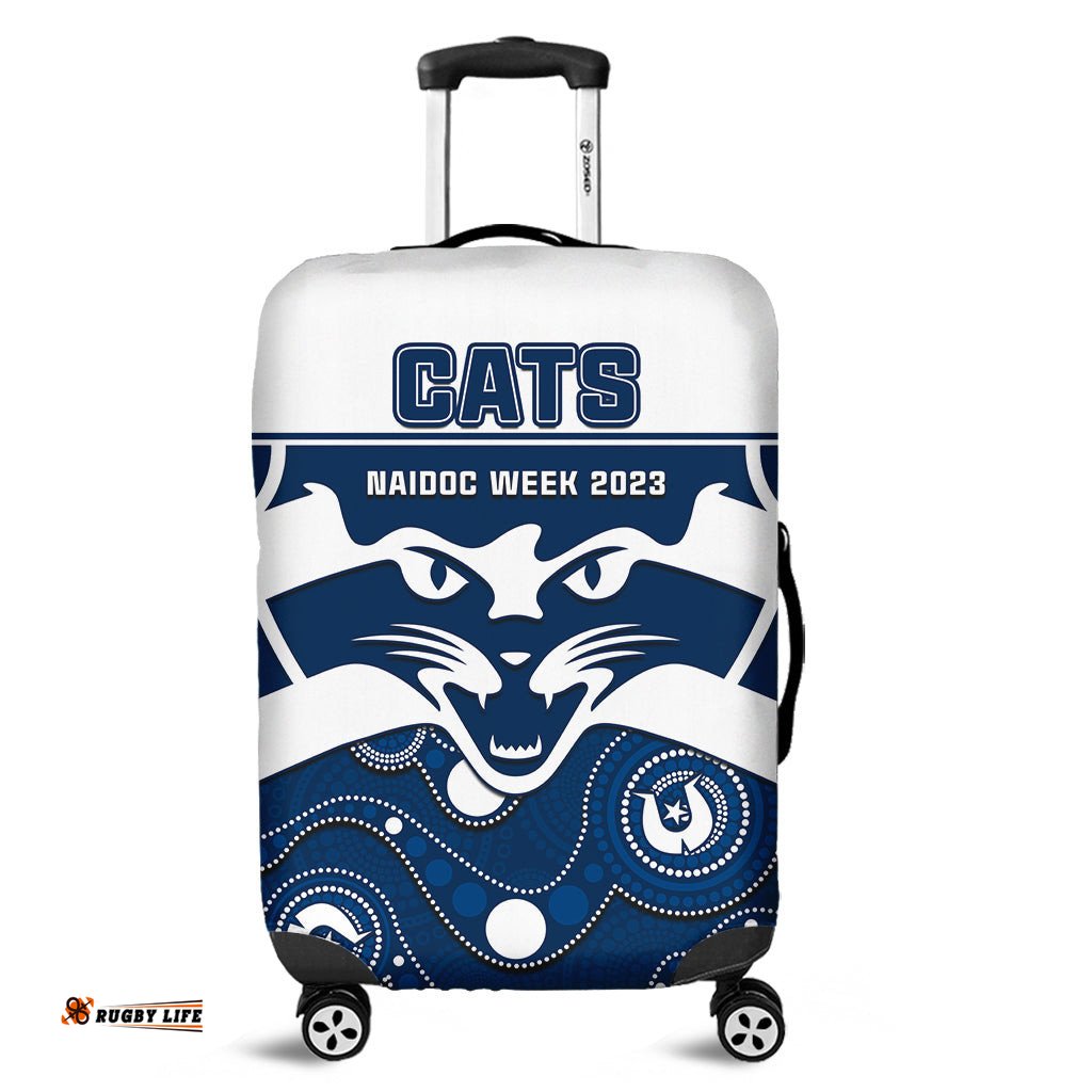 Geelong Football NAIDOC Luggage Cover Cats For Our Elders Indigenous Art