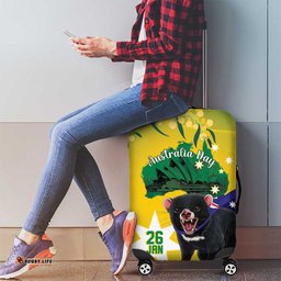 Tasimania Devil Australia Day Luggage Cover Aussie Aussie Aussie Oi! Oi! Oi! Green