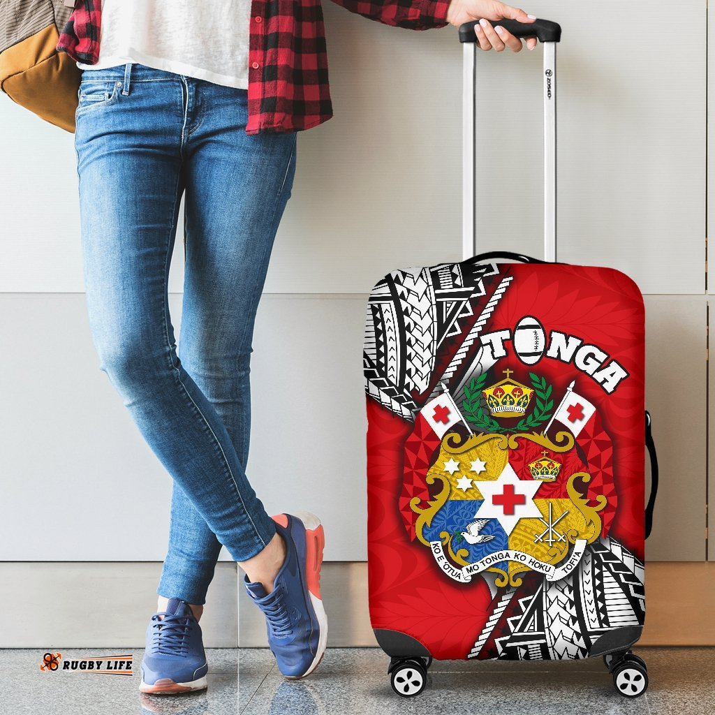 Tonga Rugby Luggage Covers Polynesian Style Pinwheel