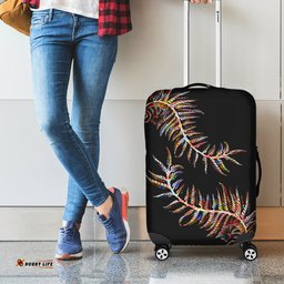 New Zealand Luggage Cover Aotearoa Silver Fern Mixed Papua Shell Red Vibe