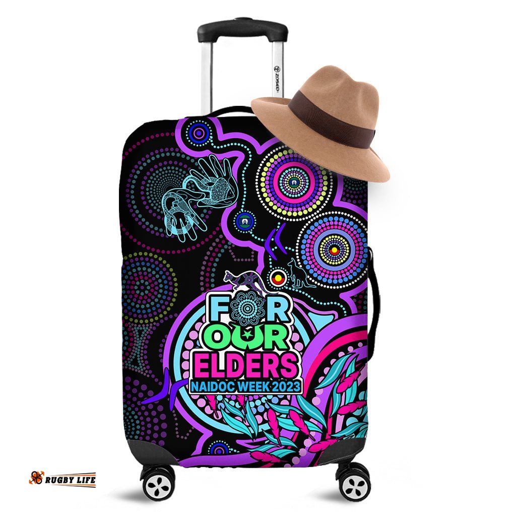 NAIDOC Week Luggage Cover Indigenous Tribal Ver.02 Purple