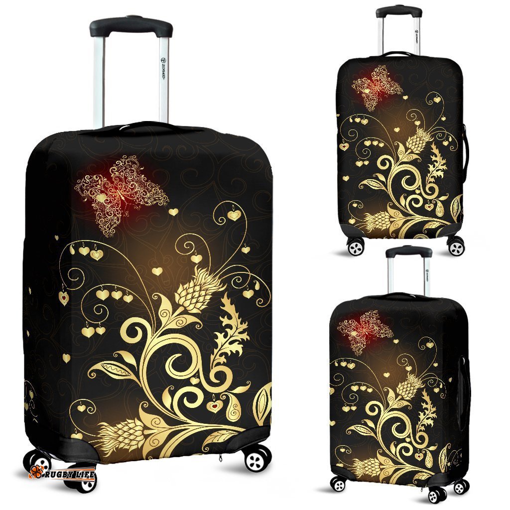 Scotland Luggage Cover Scottish Golden Thistle