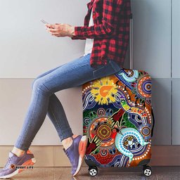 Custom NAIDOC Week 2024 GWS Giants Luggage Cover Australia Aboriginal Dot Painting