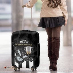 AFL Collingwood Luggage Cover Magpies Premiers With Trophy Proud