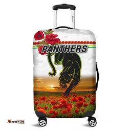 Penrith Panthers ANZAC Luggage Cover Poppy Flowers Vibes White