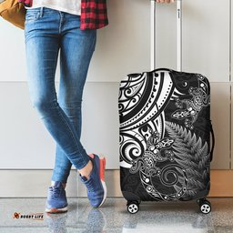 New Zealand Lizard Luggage Cover Silver Fern Aotearoa Maori