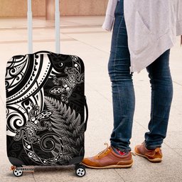 New Zealand Lizard Luggage Cover Silver Fern Aotearoa Maori