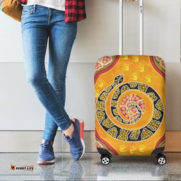 Luggage Cover Aboriginal Unique Style Snake Orange Color