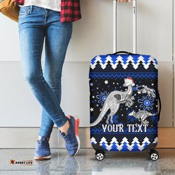 Custom North Kangaroos Football Luggage Cover Roos Christmas Vibe