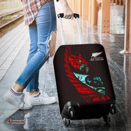New Zealand Luggage Cover Manaia Paua Fern Wing Red