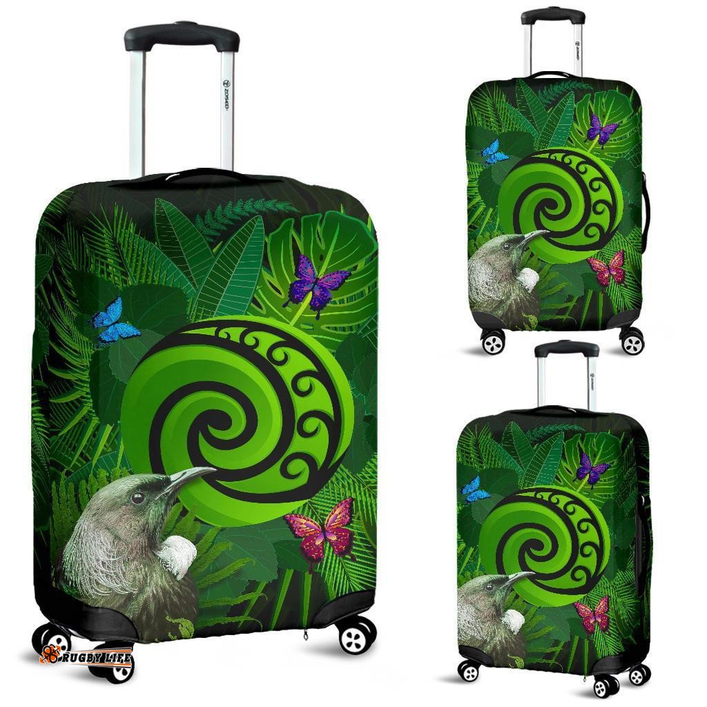 New Zealand Luggage Covers Koru Fern Mix Tui Bird Tropical Floral