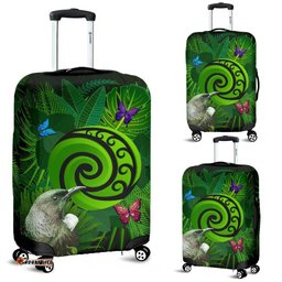 New Zealand Luggage Covers Koru Fern Mix Tui Bird Tropical Floral