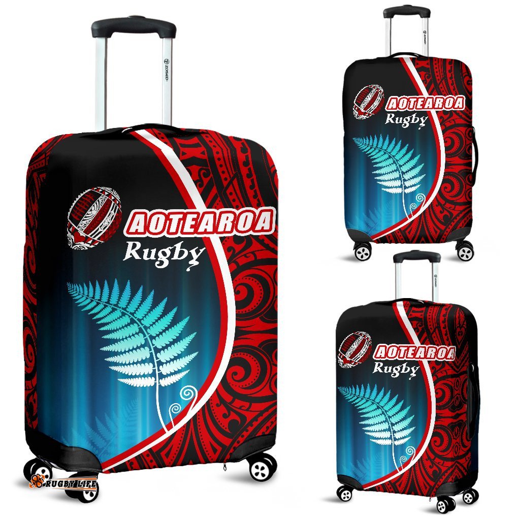 Aotearoa Rugby Black Maori Luggage Covers Kiwi and Silver Fern New Zealand