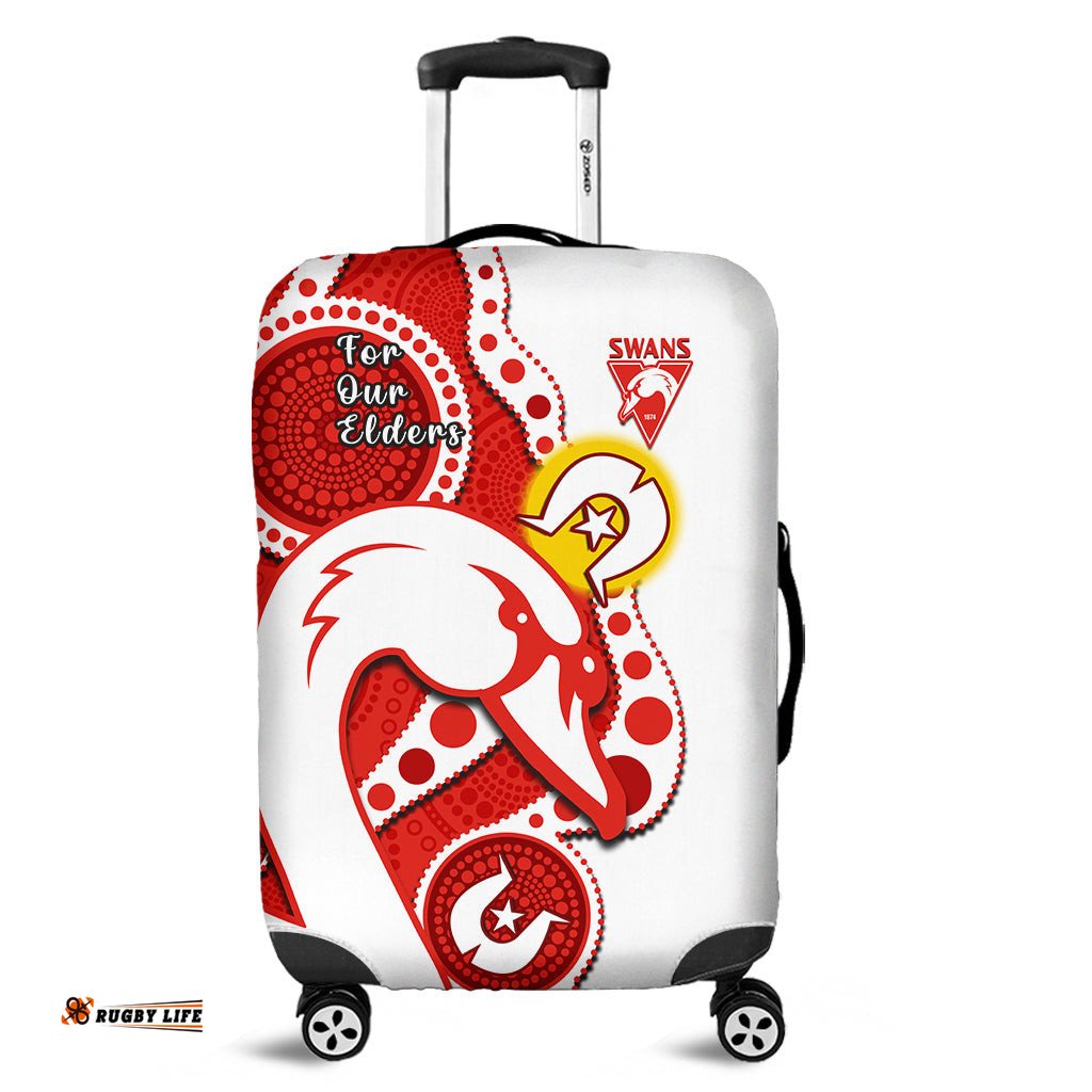 Swans Football NAIDOC Luggage Cover Sydney For Our Elders Indigenous Art