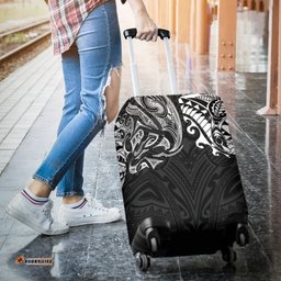 New Zealand Luggage Covers, Maori Polynesian Tattoo White