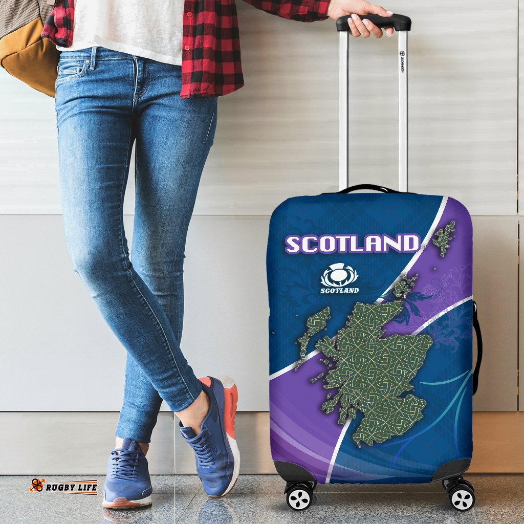 Scotland Rugby Celtic Knot Luggage Covers Tartan Thistle