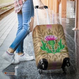 Scottish Luggage Covers Thistle Flowers Celtic Knot Vintage Style