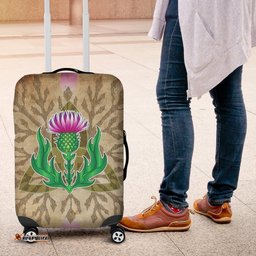 Scottish Luggage Covers Thistle Flowers Celtic Knot Vintage Style