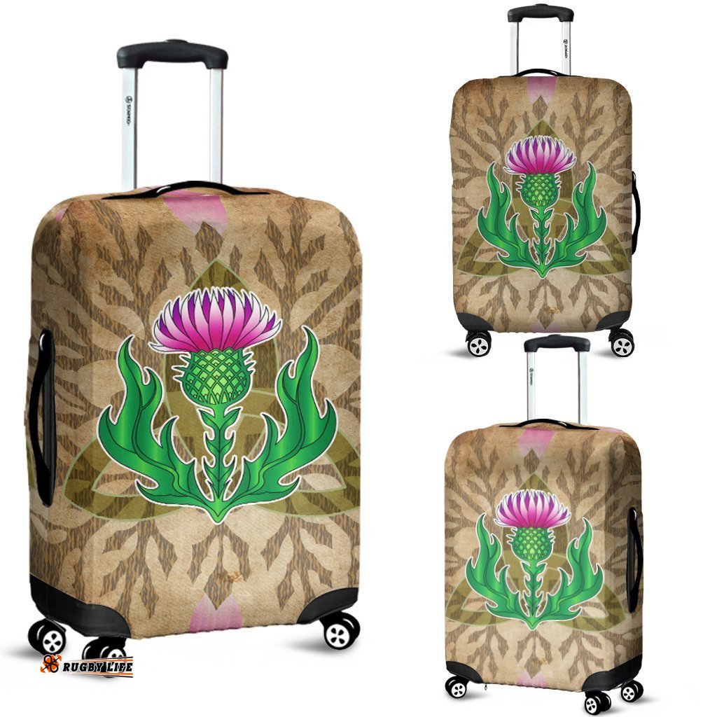 Scottish Luggage Covers Thistle Flowers Celtic Knot Vintage Style