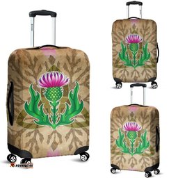 Scottish Luggage Covers Thistle Flowers Celtic Knot Vintage Style