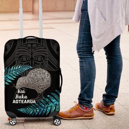 New Zealand Silver Fern Rugby Luggage Cover Pacific Kia Haka Kiwis With Maori Ta Moko