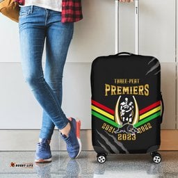 NRL Panthers Luggage Cover Premiers Three Peat Proud Of Our Boys Black