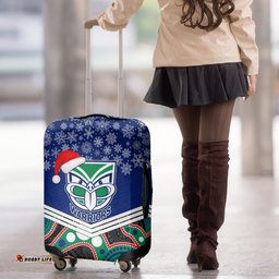 Warriors Rugby Christmas Luggage Cover Merry Xmas Mix Aboriginal Art