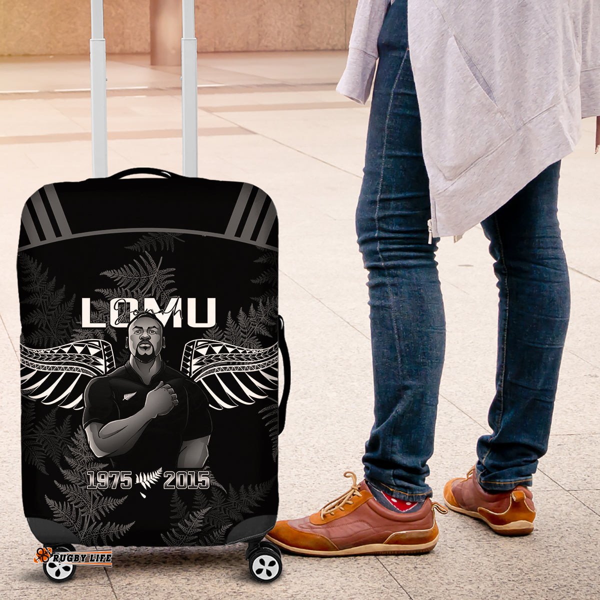New Zealand Silver Fern Rugby Luggage Cover Aotearoa Godfather Proud Gone But Never Forgotten