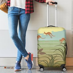 Luggage Cover - Kangaroo Suitcase Landscape Art