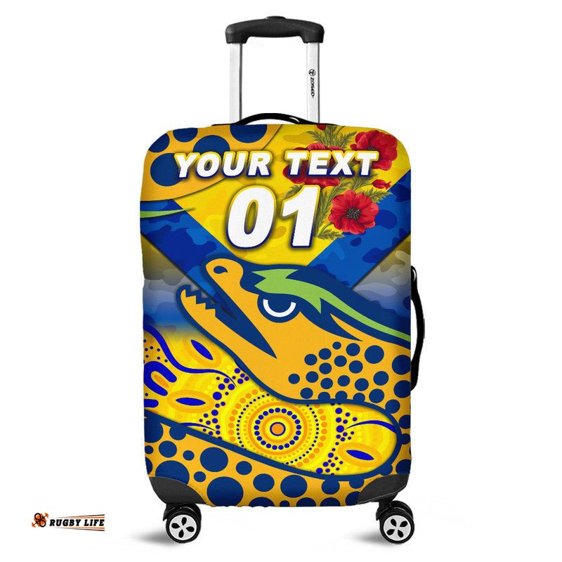 Custom Personalised Parramatta Eels ANZAC Luggage Cover Indigenous Vibes Gold