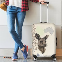 Luggage Cover Kangaroo Australia Map