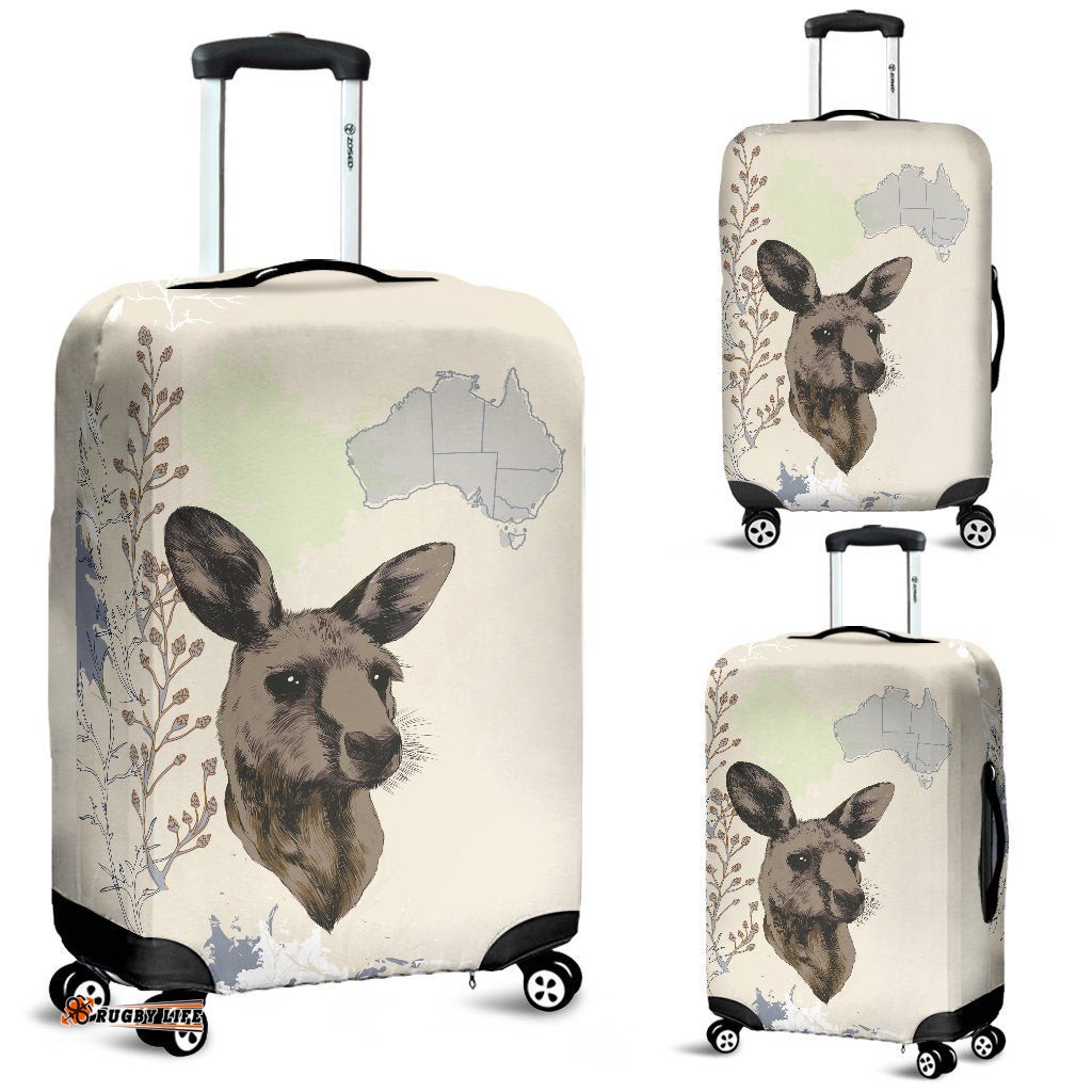 Luggage Cover Kangaroo Australia Map