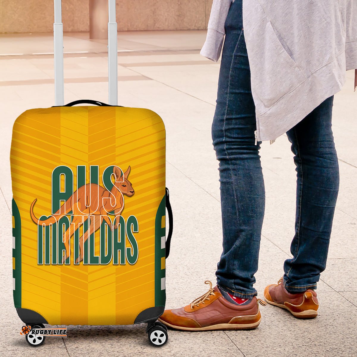 Australia Soccer Luggage Cover Go Matildas Dynamic National Colors