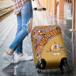 Luggage Cover Aboriginal Patterns Australian Coat Of Arms