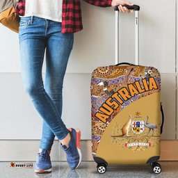 Luggage Cover Aboriginal Patterns Australian Coat Of Arms