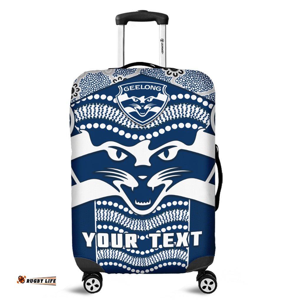 Custom Personalised Cats Football Luggage Cover Geelong 1859 Indigenous Sporty Version