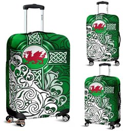 Wales Celtic Luggage Covers Welsh Dragon Flag with Celtic Cross Green