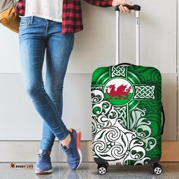 Wales Celtic Luggage Covers Welsh Dragon Flag with Celtic Cross Green