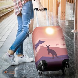 Luggage Cover Kangaroo Sunset Landscape Art Ver05