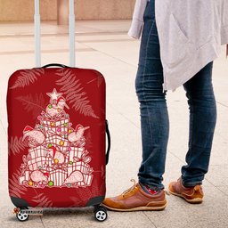 New Zealand Christmas Luggage Cover Silver Fern Mix Kiwi Bird Ver02