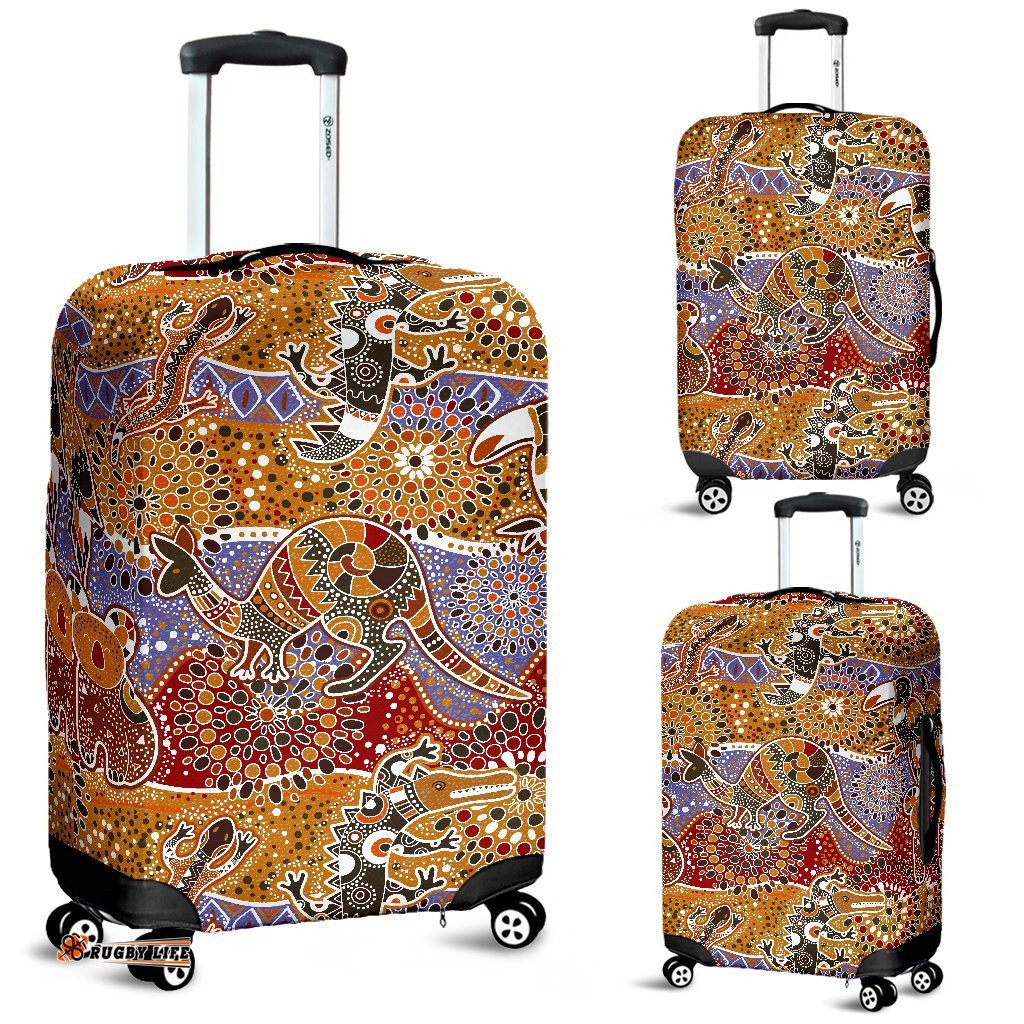Luggage Cover Aboriginal Patterns Kangaroo
