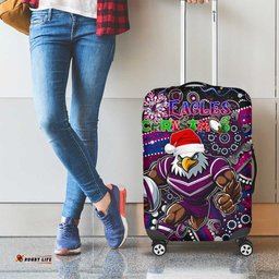 Merry Christmas Manly Warringah Sea Eagles Luggage Cover Aboriginal Santa Rugby Mascot Silvertails