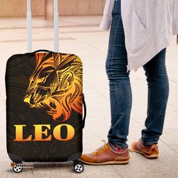 Sun In Leo Zodiac Luggage Covers Polynesian Tattoo Simple Orange Black
