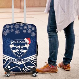 Geelong Football Christmas Luggage Cover Merry Xmas Mix Aboriginal Art